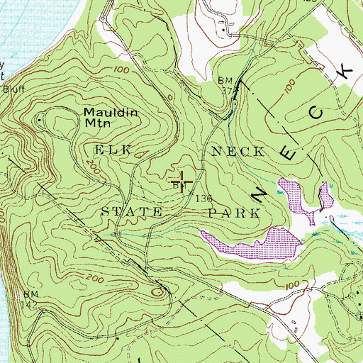 Topographic Map of Elk Neck State Park, MD