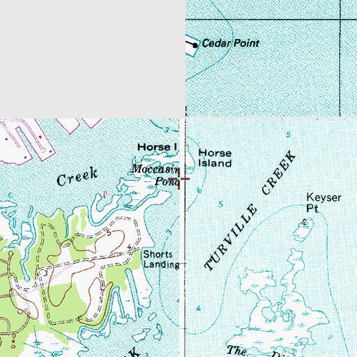 Topographic Map of Moccasin Pond, MD
