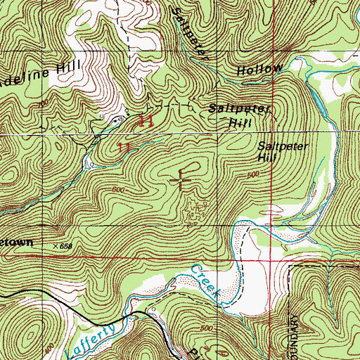 Topographic Map of Willard George Hill, AR