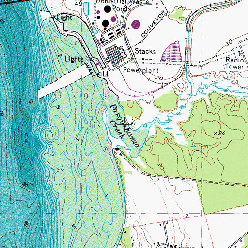 Topographic Map of Pasquahanza Creek, MD