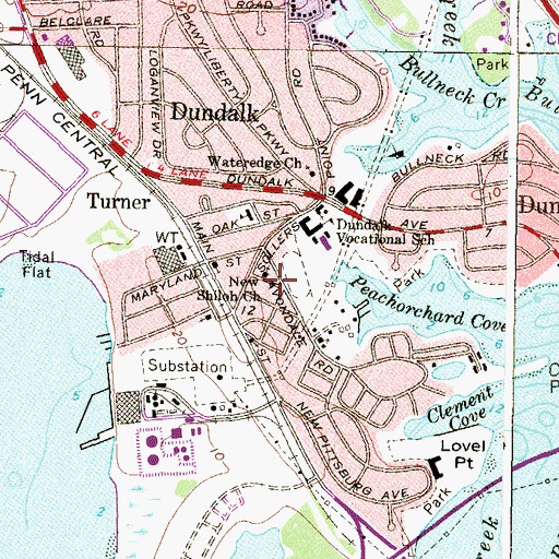 Topographic Map of New Shiloh Baptist Church, MD