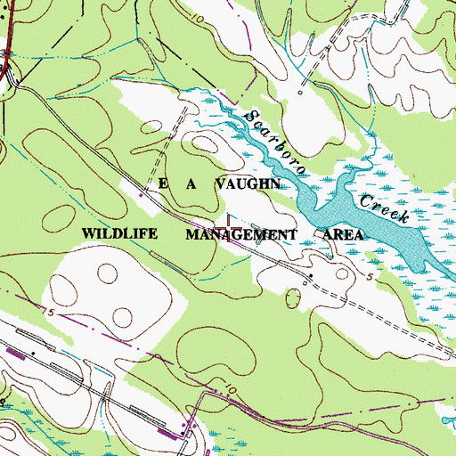 Topographic Map of Vaughn State Wildlife Management Area, MD