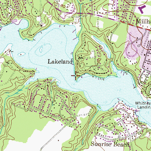 Topographic Map of Mathews Point, MD