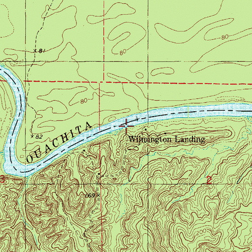 Topographic Map of Wilmington Landing, AR