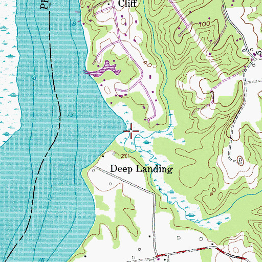 Topographic Map of Tucker Creek, MD