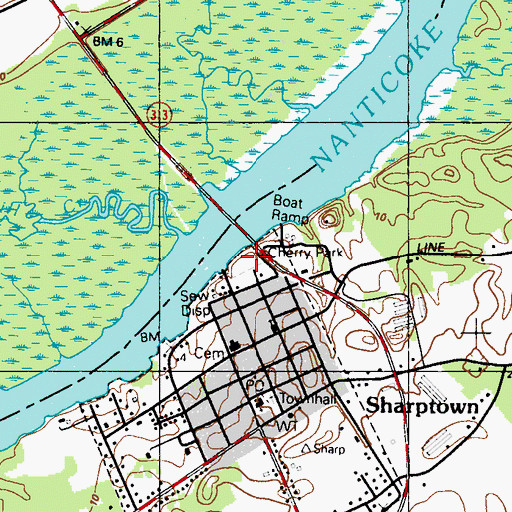 Topographic Map of Cherry Park, MD