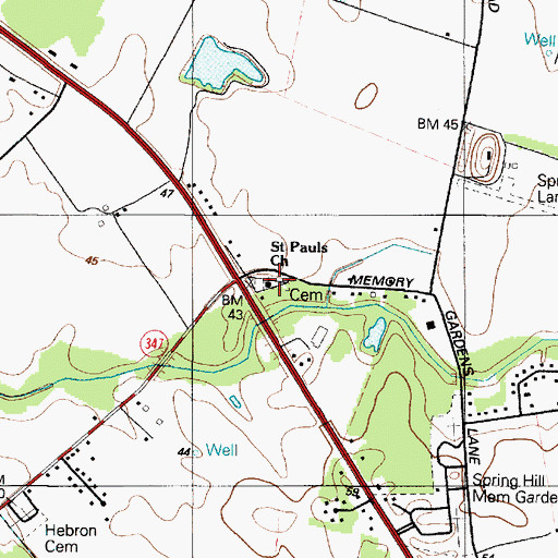 Topographic Map of Saint Pauls Episcopal Church, MD