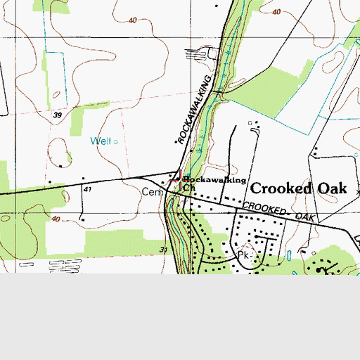 Topographic Map of Rockawalking Church, MD