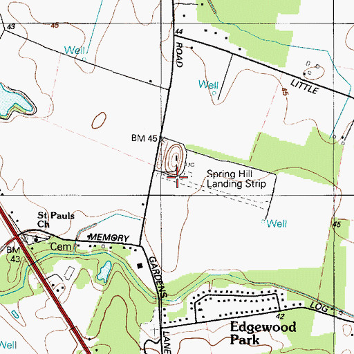 Topographic Map of Spring Hill Airport, MD
