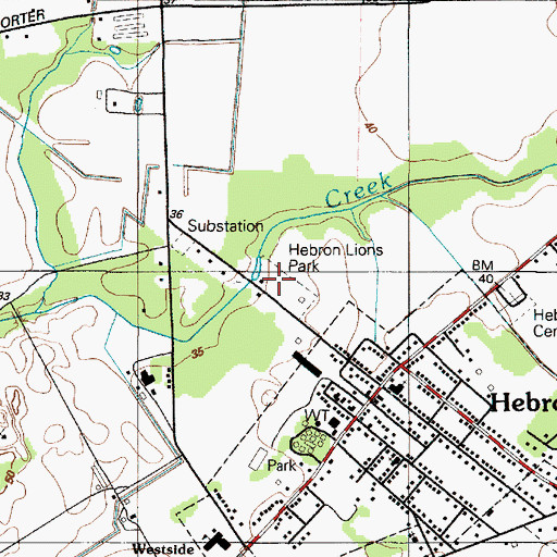 Topographic Map of Hebron Lions Park, MD