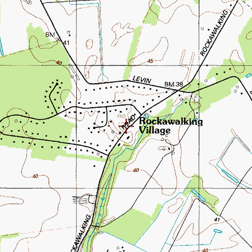 Topographic Map of Rockawalking Village, MD