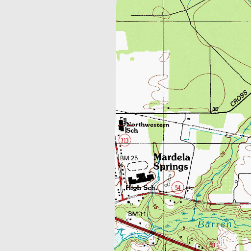 Topographic Map of Northwestern Elementary School, MD