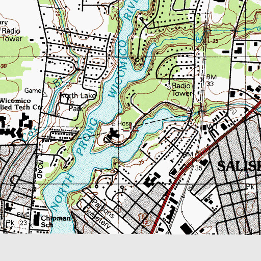 Topographic Map of Hyde Park, MD