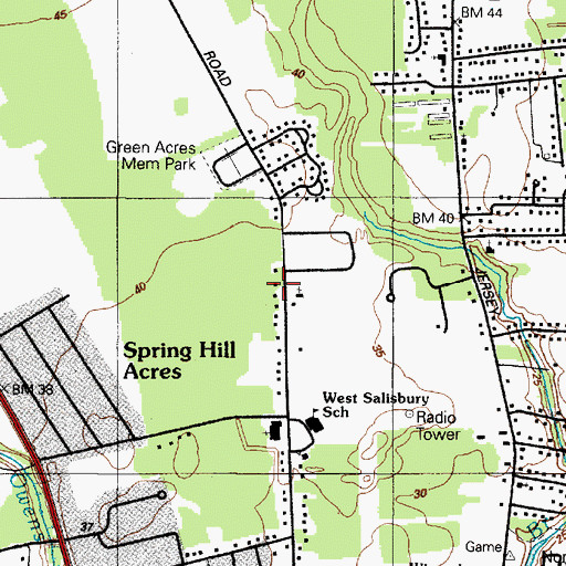Topographic Map of Salisbury Mennonite Church, MD