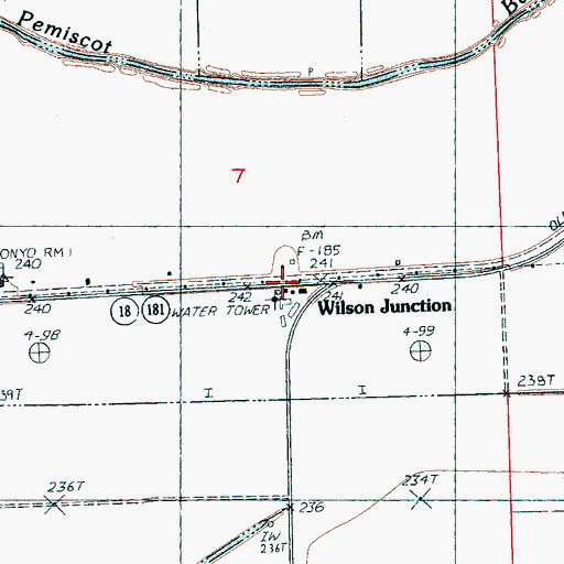 Topographic Map of Wilson Junction, AR