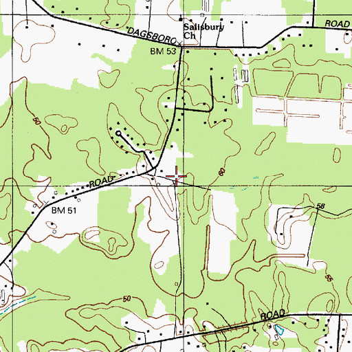 Topographic Map of Salisbury Seventh Day Adventist Church, MD