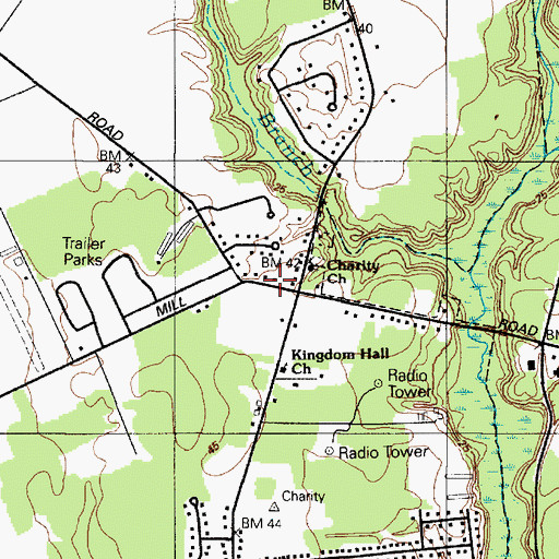 Topographic Map of Kingdom Hall Jehovah Witnesses, MD
