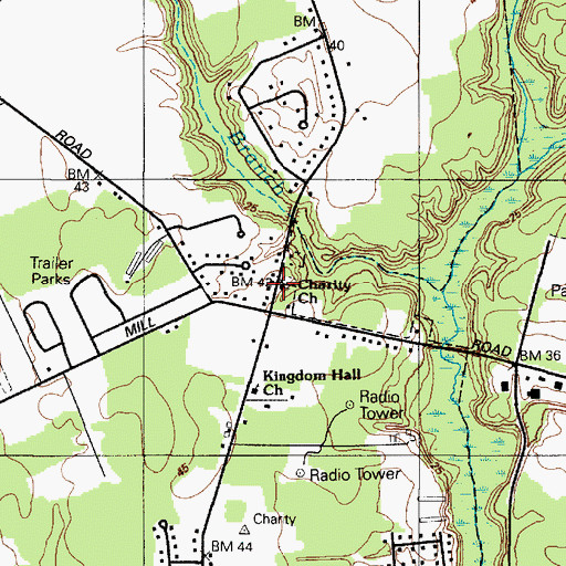 Topographic Map of Charity Methodist Church, MD