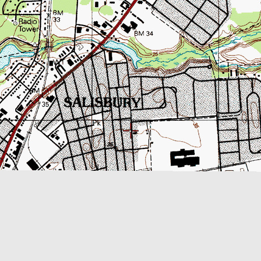 Topographic Map of Gods Missionary Church, MD