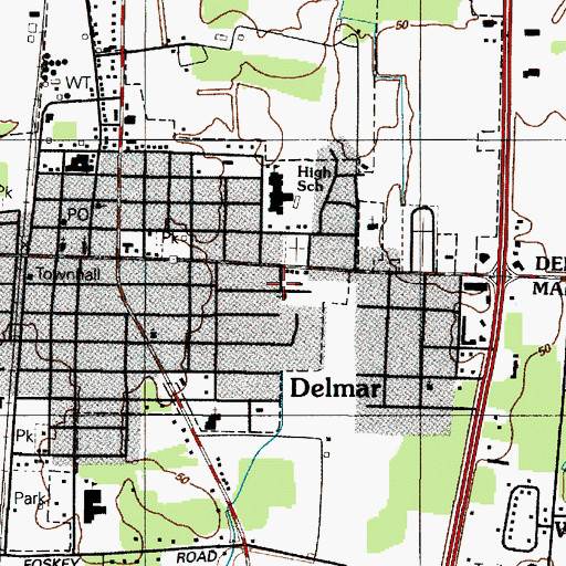 Topographic Map of Delmar Wesleyans Church, MD