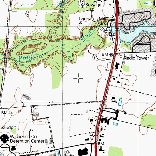 Topographic Map of Delmar First Baptist Church, MD