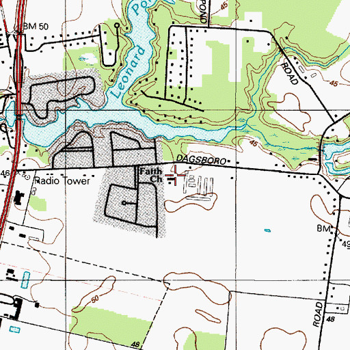 Topographic Map of Faith Baptist Church, MD