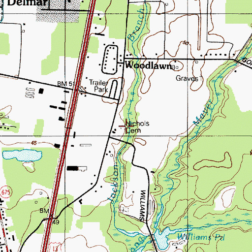 Topographic Map of Nichols Family Cemetery, MD