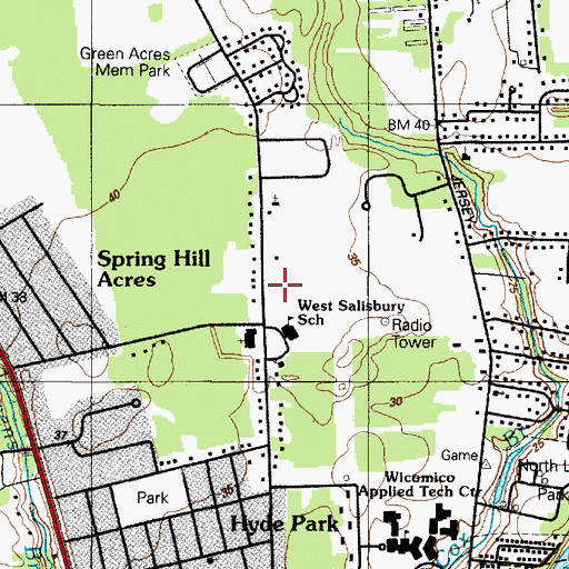 Topographic Map of West Salisbury School, MD