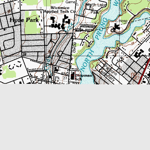 Topographic Map of Charles H Chipman Elementary School, MD