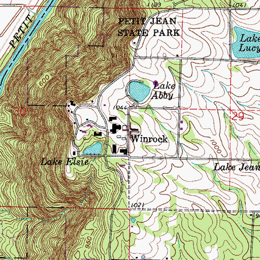 Topographic Map of Winrock, AR