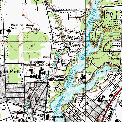 Topographic Map of North Lake Park, MD