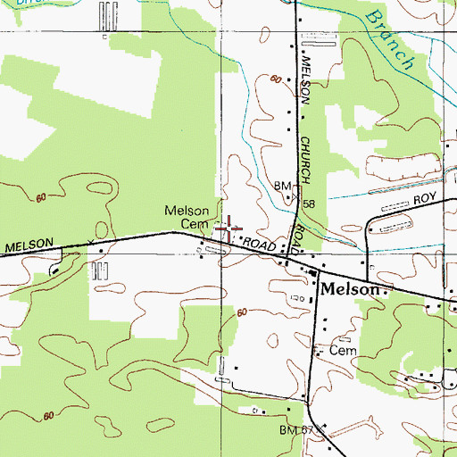 Topographic Map of Melson Cemetery, MD