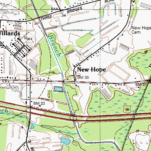 Topographic Map of New Hope Church, MD