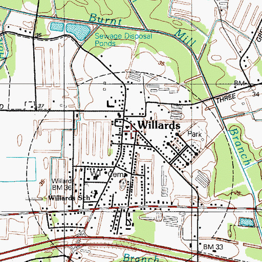 Topographic Map of Eden Presbyterian Church, MD
