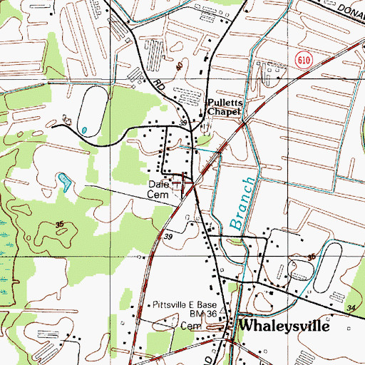 Topographic Map of Dale Cemetery, MD