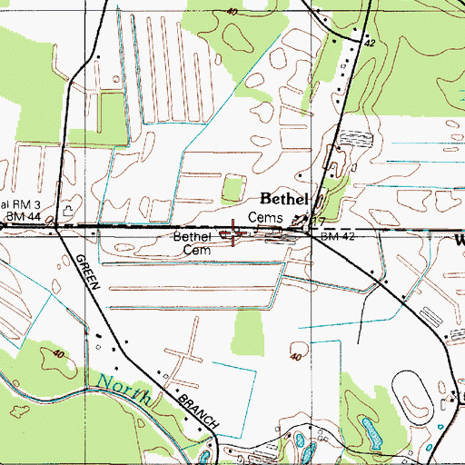 Topographic Map of Bethel Cemetery, MD