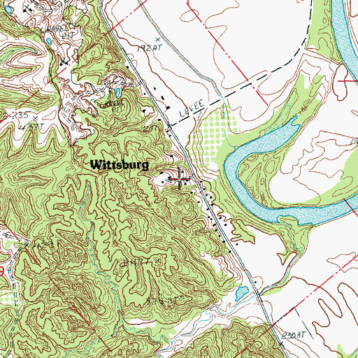 Topographic Map of Wittsburg, AR