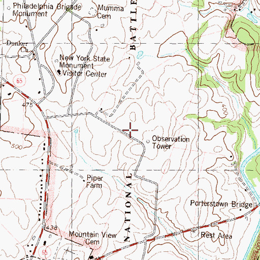 Topographic Map of Antietam National Battlefield, MD