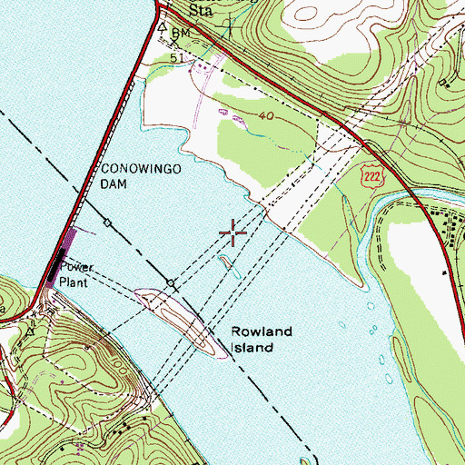 Topographic Map of Amos Falls, MD