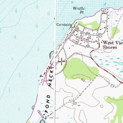 Topographic Map of Bay View Estates, MD