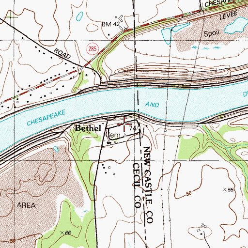 Topographic Map of Bethel Cemetery, MD