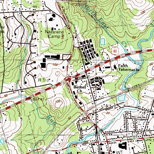 Topographic Map of Bethel Lutheran Church, MD
