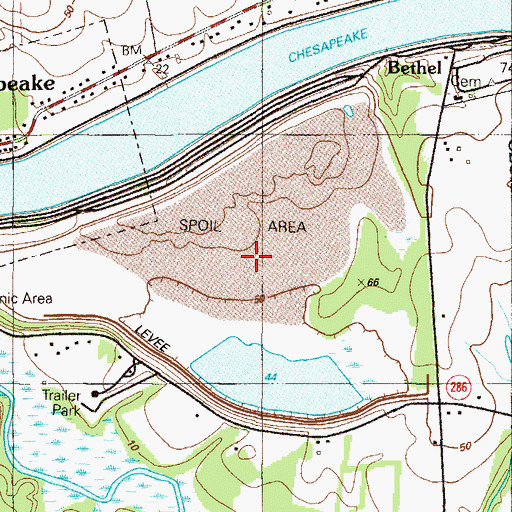 Topographic Map of Bethel Managed Hunting Area, MD