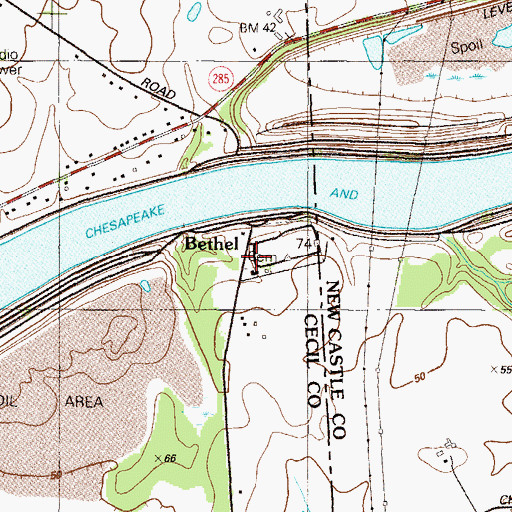 Topographic Map of Bethel Methodist Church (historical), MD