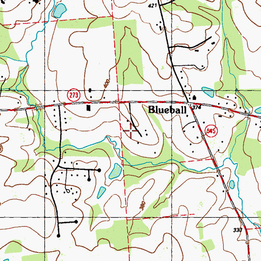 Topographic Map of Blue Ball Village, MD