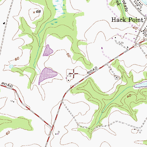 Topographic Map of Bohemia Country Club, MD