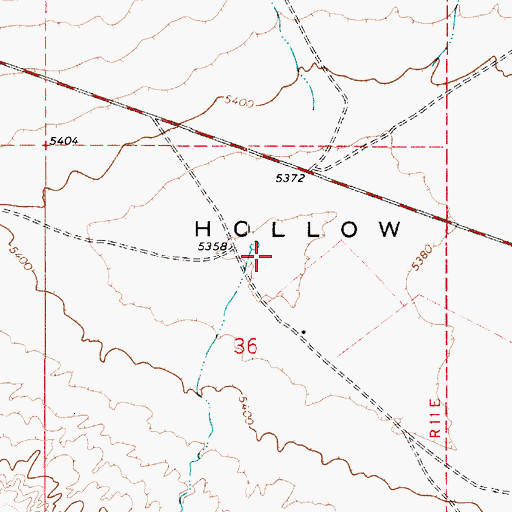 Topographic Map of Hollow Place, AZ