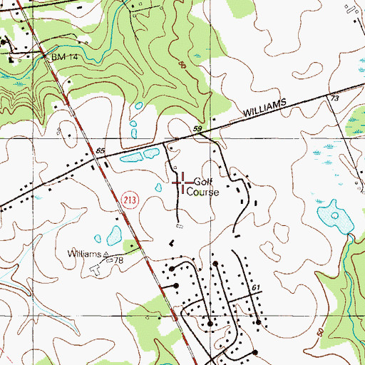 Topographic Map of Brantwood Golf Course, MD