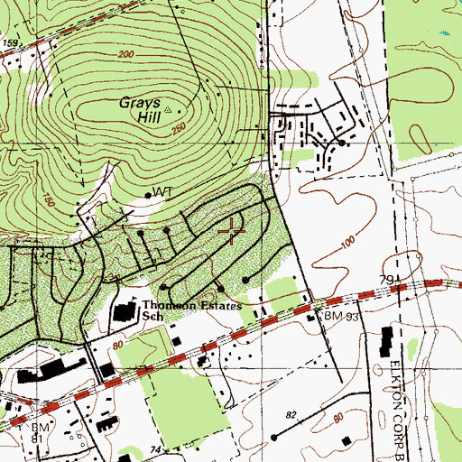Topographic Map of Buckhill Farms, MD