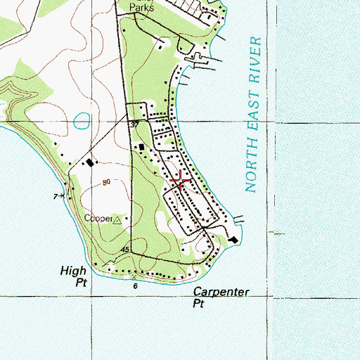 Topographic Map of Carpenter Point, MD
